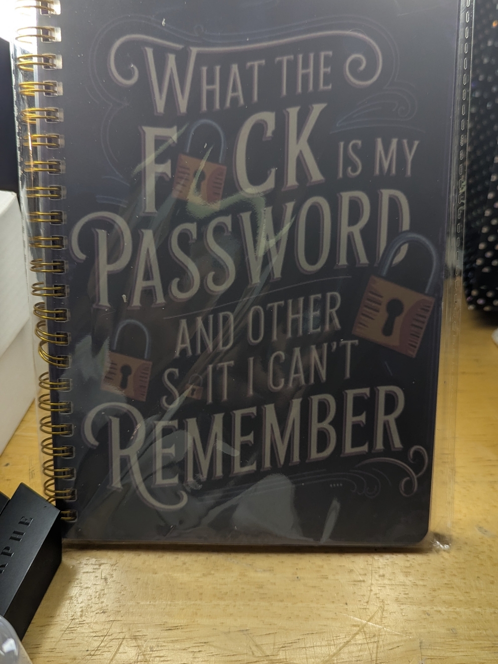 Humorous Spiral Notebook - "What the F*ck is My Password"
